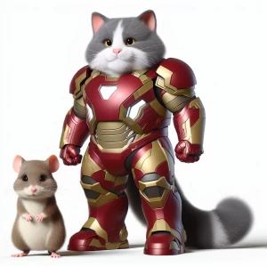 Tom and Jerry dressed as different versions of ironman