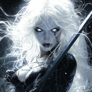 Create a photorealistic image of Lady Death from Chaos! Comics,...