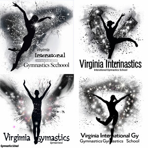 digital art, create a design using a female gymnast black silhou...