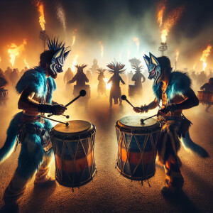 Drone camera,psychedelic carnival in Texas, hd, photo realistic,...