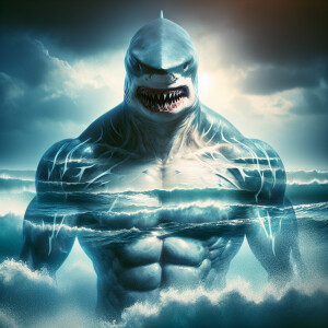 A hyper-realistic double exposure image of an anthropomorphic hu...