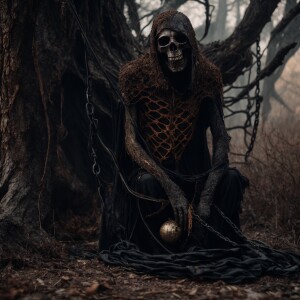 A frail grotesque decaying beast with a thin layer of elastic le...