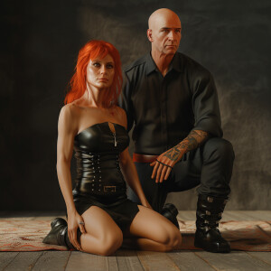 A photorealistic high resolution image. Light ginger haired fema...