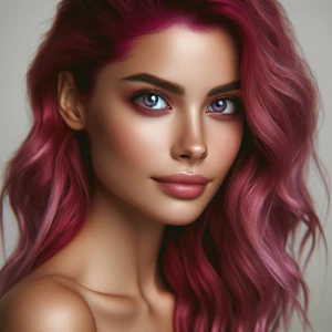 Photo of A stunning 24yo female, pink hair and purple eyes.