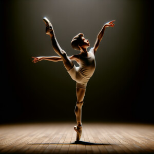 A 10 year old Spanish boy doing ballet while en pointe and exten...