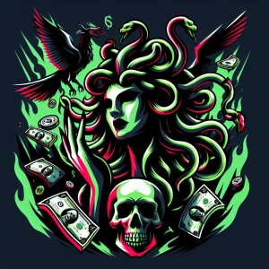 Medusa style face and head gorgeous woman with snakesreate an il...