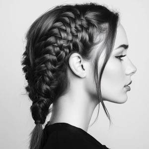 a woman, look to the side, 'Waterfall Braid Hairstyle', upper si...