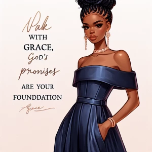 An elegant African American woman with cornrows twisted into a b...