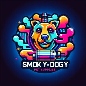 Smoky Dogy логотип для вейп шопа и магазина зоотоваров в ярком с...