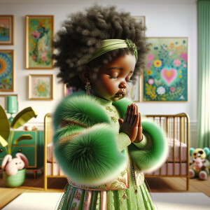 A 3D realistic illustration of a light-skinned African-American...