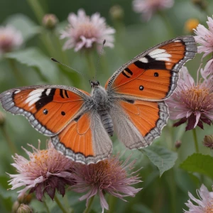 Create a close up of a detailed butterfly with a soft cotton tex...
