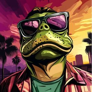 MEME PEPE in GTA art style — — in the style of a Grand Theft Au...