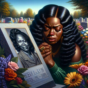 A beautiful light-skinned African-American woman with long wavy...