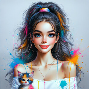 (solid background), ((multiple thick acrylic pigment vivid color...