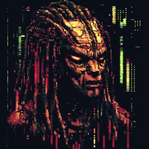 Create an ASCII art representation of the character Goofy inspir...