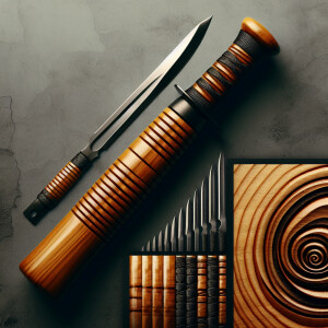 Create an image of a naruto Kunai made of wood