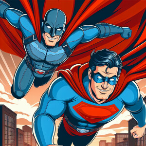 Create an image of Superman with a slight look of exasperation b...