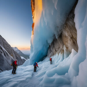 climbing the top of the ice cliff, adventure experience