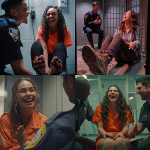 Still from a Nickelodeon sitcom, a young woman laughs while a po...