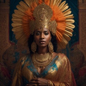 Classical Full body ( from head to Toe) painting of an Afro-Indi...