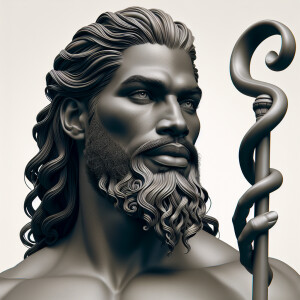 A tall muscular dark skin man with locks, With Masculine facial...