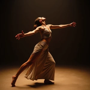 A person performing an exotic dance with slow, deliberate moveme...