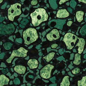 Create a seamless tileable pattern featuring green colored leopa...