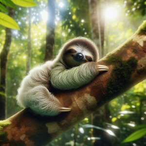 Baby sloth sleeping