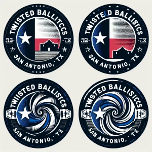 Design a circular logo featuring the name "Twisted Ballistics" h...
