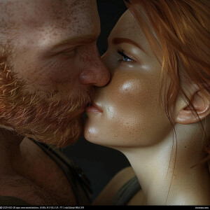 Photorealistic image. High resolution. Light ginger haired femal...