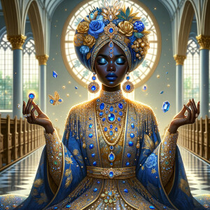 Create an illustration that embodies spirituality and a deep con...