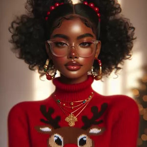 A vibrant full body view digital illustration of a young woman w...