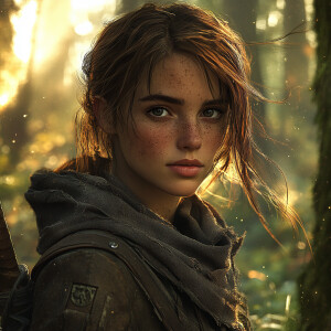 Subject]: A young female adventurer with ultra-realistic feature...