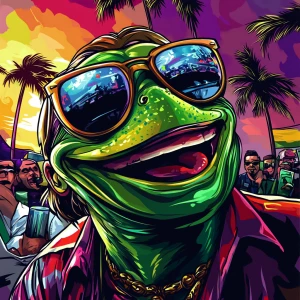 MEME PEPE in GTA art style — In a party with lots of fun — in th...