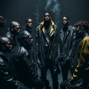 A group of 3 urban rap artists in a circle waiting to go next.....