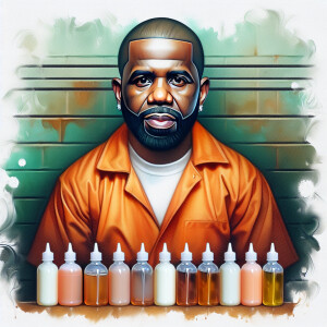 Create an image in a blend of airbrushed watercolor and acrylic...