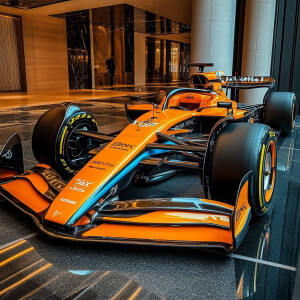 Combine the Formula 1 car with the sponsor of the Organizations...