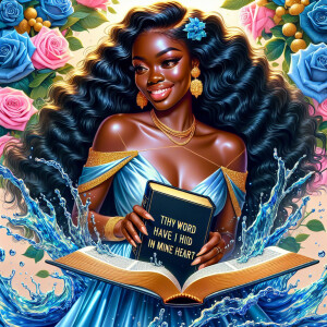 Create an image of an ultra-light-skinned African-American woman...