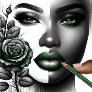 Create a visually engaging design by blending white and differen...