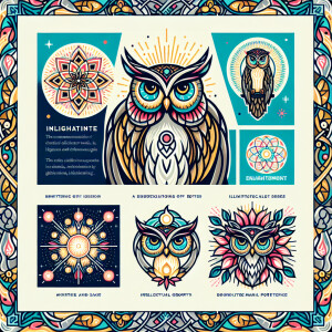 Design a brand mascot emblematic of wisdom and enlightenment, co...