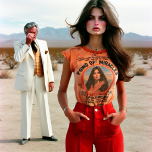 color film photograph from the early seventies of a gorgeous bru...