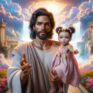 Create a 3D realistic artwork featuring the phrase 'Jesus Saves'...