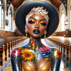 Full image view ultra realistic psychedelic airbrush glossy oil...