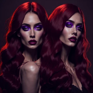 Create an image of a beautiful woman who has vibrant red hair, a...