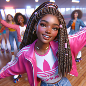 3-D image of a beautiful young LIGHT SKIN African-American woman...