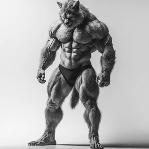 Lycan hairymuscles showing off full body view