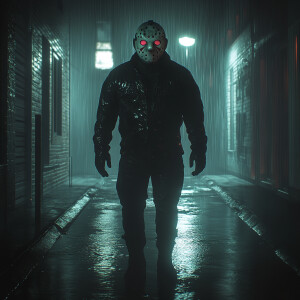 dark art combined with horrorcore, macabre Jason Voorhees, tatte...