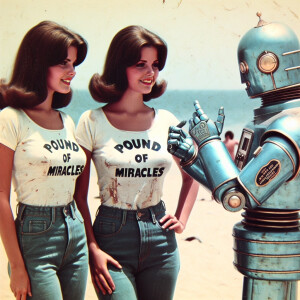 Film photograph from the early seventies of three beautiful 24-y...