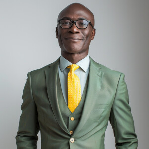 A man wearing a suit.

The Suit Color is Green

The Tie Color is...