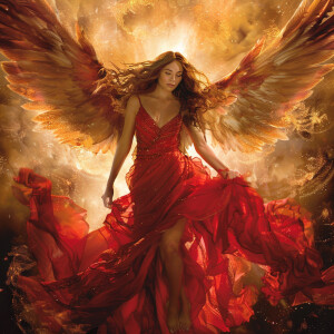 draw an angle with red dress